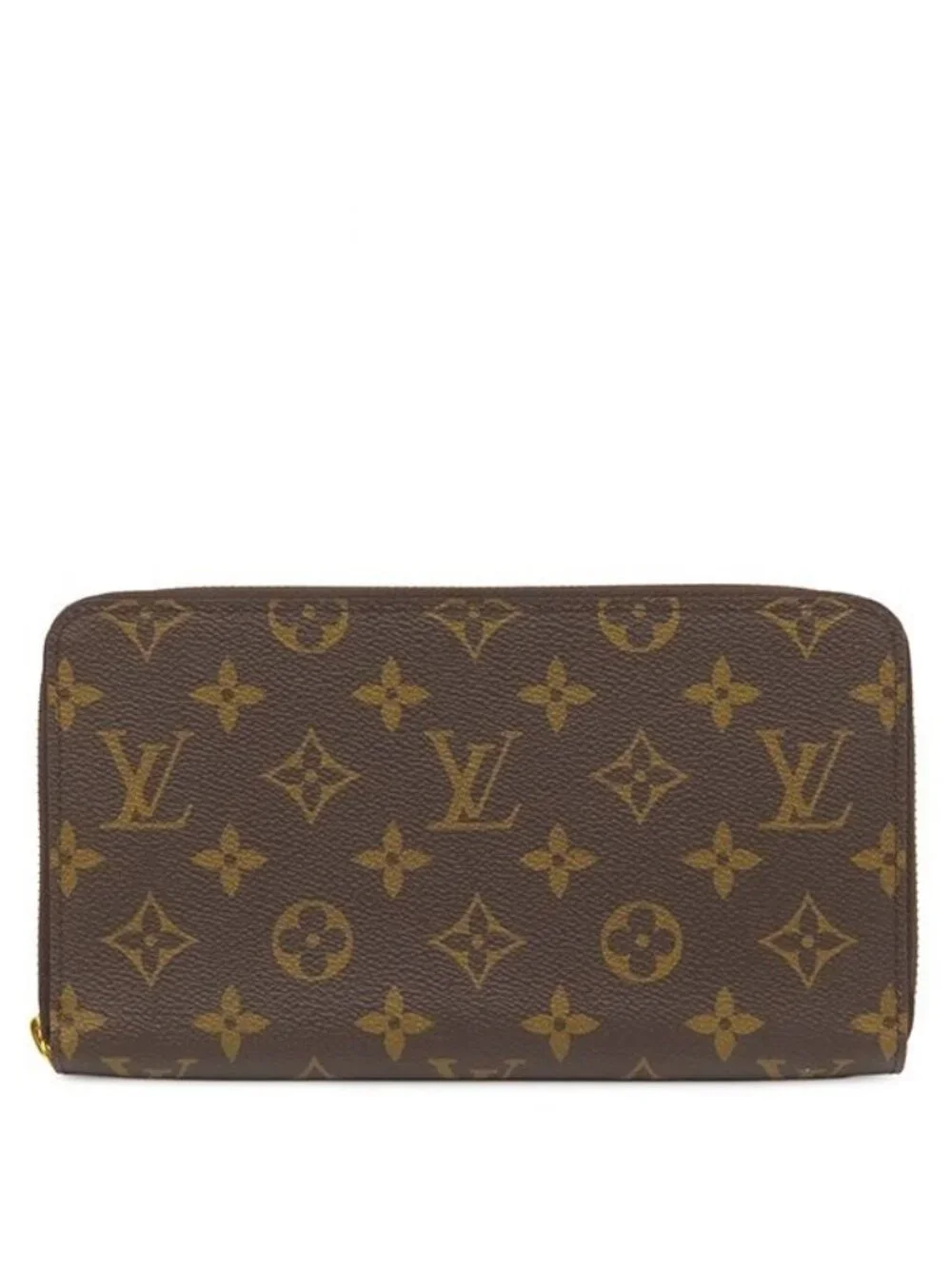 Louis Vuitton Wallet Zippy Organizer Monogram Canvas Gold Zip Around Brown